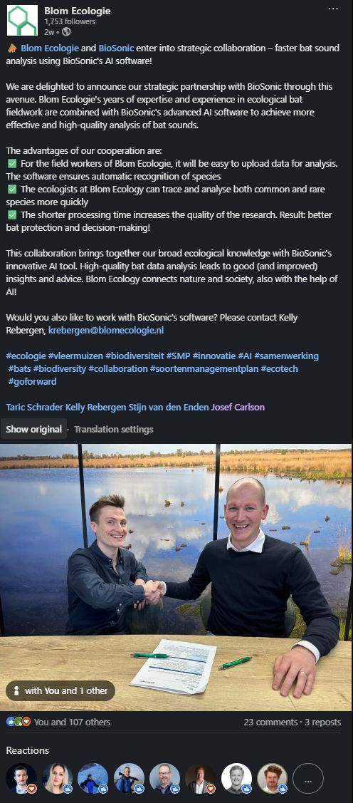 Bloom Ecology LinkedIn post