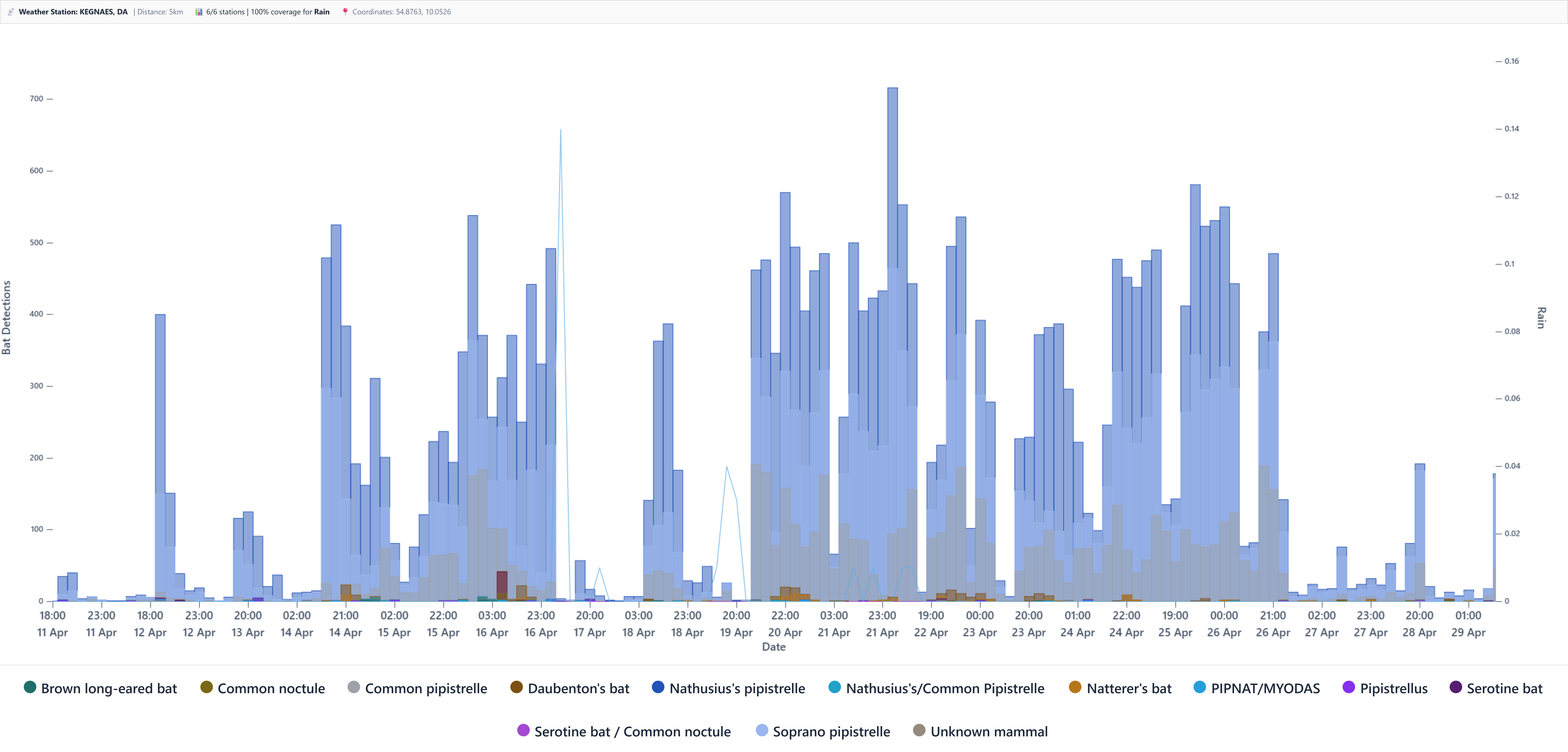 Bat activity vs rain